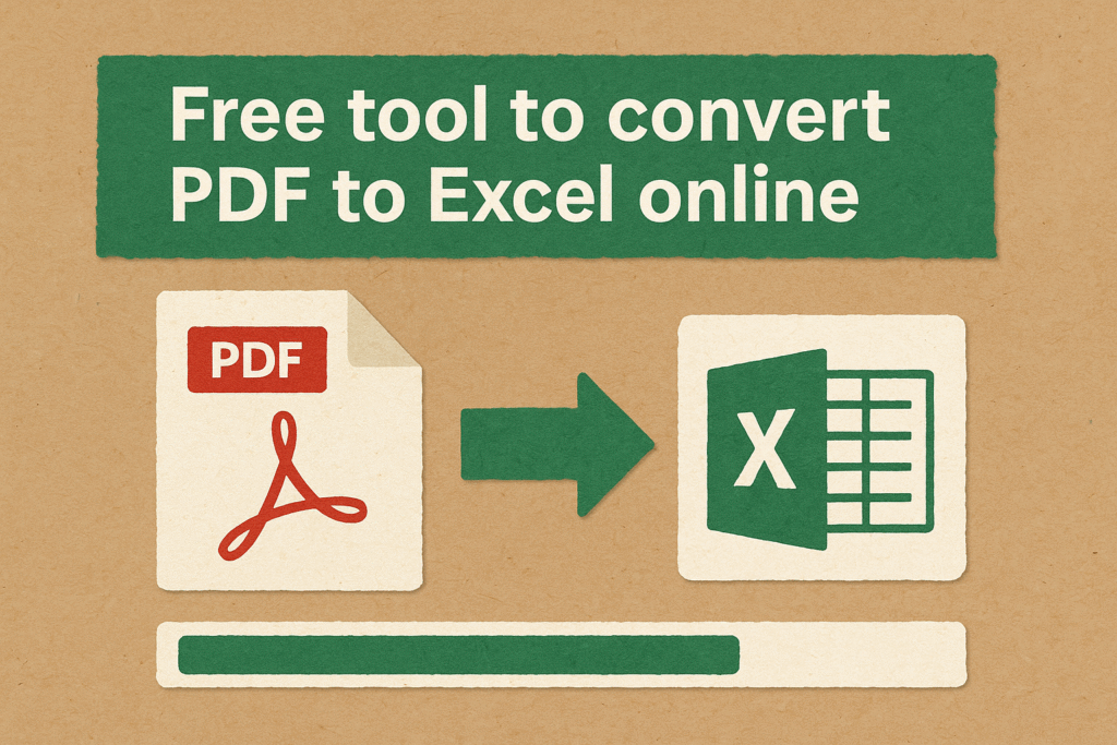 Free tool to convert PDF to Excel online