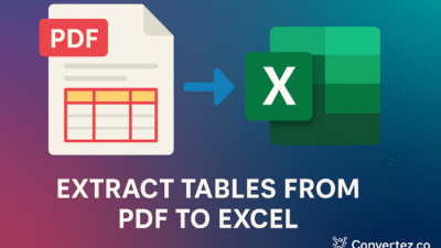 extract tables from PDF to Excel