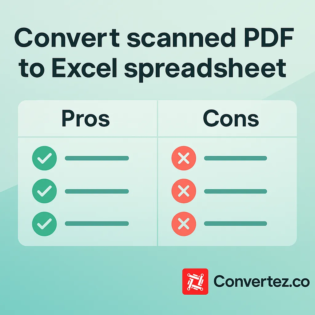 Convert scanned PDF to Excel spreadsheet